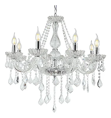 Lustre Candelabro Cristal Legitimo 8 Braços Inovartte