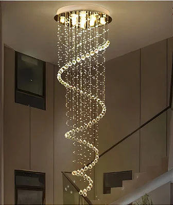Lustre De Cristal Legítimo Espiral - Base 50 Cm Até 2 Mereos