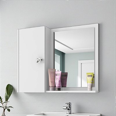 Espelheira Para Banheiro Moderna E Funcional Branco