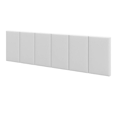 Cabeceira Casal Laura 1,40 Almofadada Corino Branco