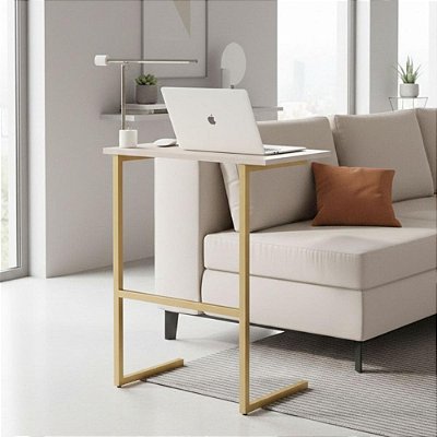 Mesa De Apoio Para Notebook Industrial Pérola Dourado