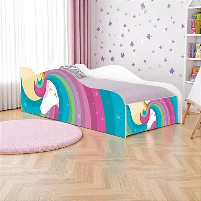 Cama Mobili Solteiro Unicórnio Arco íris