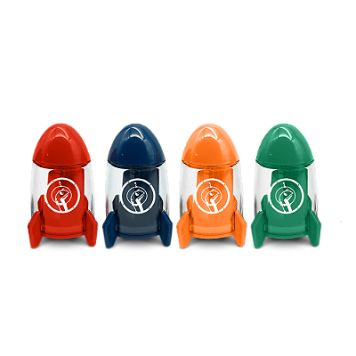 APONTADOR FOGUETE COM DEPOSITO DINO SPACE - LEO&LEO