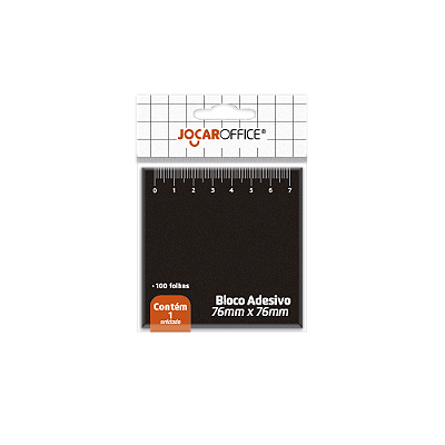 BLOCO ADESIVO PRETO RÉGUA 76MMX76MM C/ 100 FOLHAS - JOCAR OFFICE