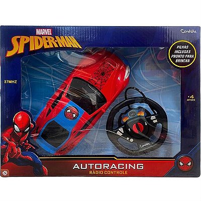 CARRINHO CONTROLE REMOTO SPIDER-MAN AUTO-RACING 3 FUNÇOES A PILHA - CANDIDE