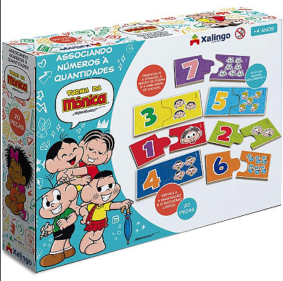 BRINQUEDO PEDAGOGICO TURMA DA MONICA NUMERO E QUANTIDADE 20 PECAS - XALINGO