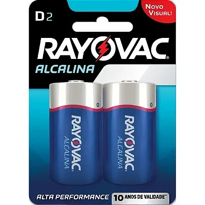 PILHA ALCALINA GRANDE D2 BLISTERS C/ 2 UNID - RAYOVAC