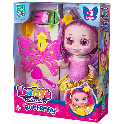 BONECA BABYS COLL. BUTTERFLY C/ ACESSÓRIOS - SUPER TOYS