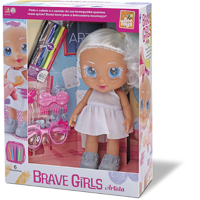 BONECA BRAVE GIRL ARTISTA 50CM - BEE TOYS