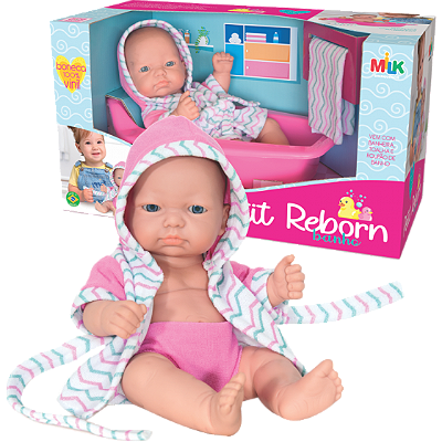 BONECA PETIT REBORN BANHO 33CM - MILK BRINQUEDOS