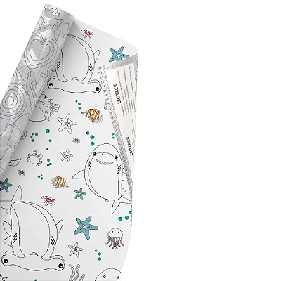 AUTO ADESIVO PARA COLORIR FUNDO DO MAR - LEOARTE