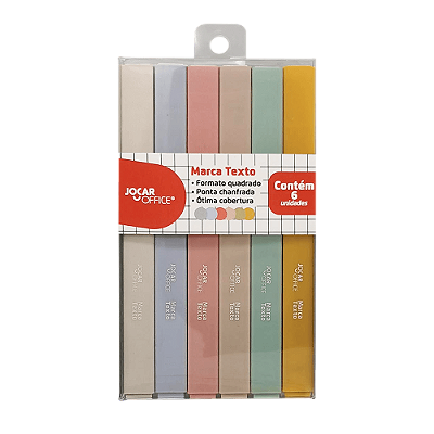 ESTOJO MARCA TEXTO C/ 6 CORES - JOCAR OFFICE
