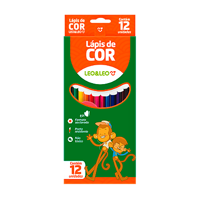 LAPIS DE COR RESINA SEXTAVADO FLEX COM 12 CORES - LEO&LEO