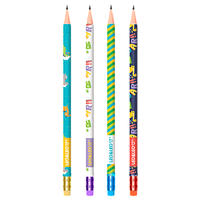 LAPIS DE ESCREVER DINO C/ BORRACHA - LEO&LEO