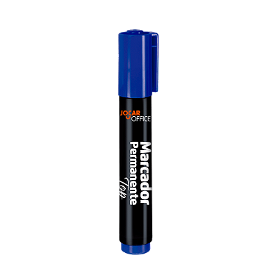 MARCADOR PERMANENTE TOP PONTA CHANFRADA AZUL - JOCAR OFFICE