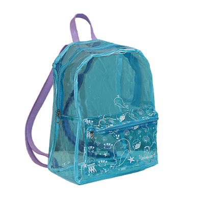 MOCHILA DE COSTA FUNDO DO MAR TRANSPARENTE - LEO&LEO