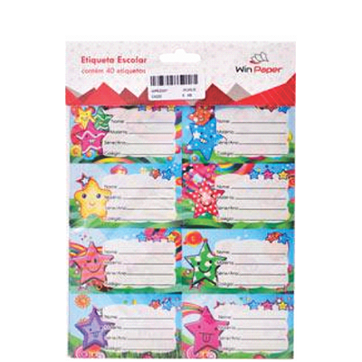 ADESIVO ETIQUETA ESCOLAR INFANTIL - WIN PAPER