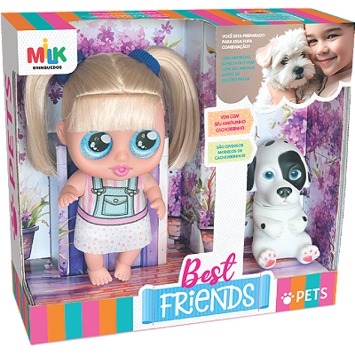 BONECA BEST FRIENDS COM PET 25CM - MILK BRINQUEDOS