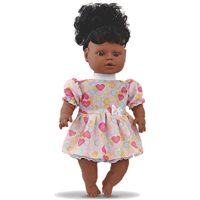 BONECA FLORINHA C/ CABELO NEGRA 54CM - ADIJOMAR