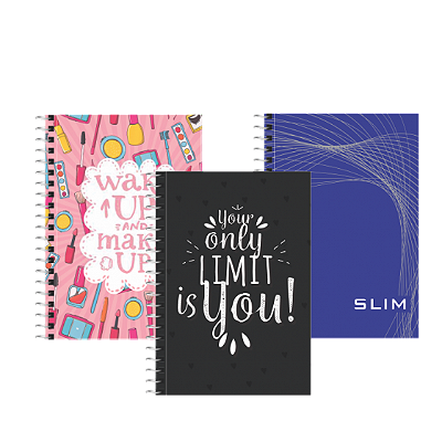 CADERNETA ESPIRAL CAPA DURA 1/8 COM 80 FOLHAS - ROMITEC