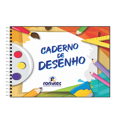 CADERNO DE DESENHO ESPIRAL CAPA DURA COM 60 FOLHAS - ROMITEC