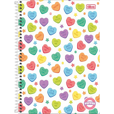 CADERNO ESPIRAL CAPA DURA 1 MATERIA COM 80 FOLHAS PEPPER FEMININO - TILIBRA