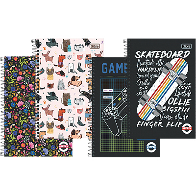 CADERNO ESPIRAL CAPA DURA 1/4 COM 80 FOLHAS MASCULINO/FEMININO - TILIBRA