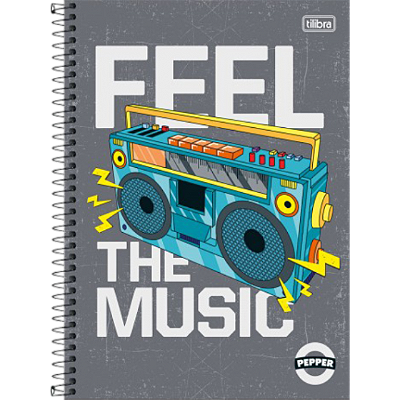 CADERNO ESPIRAL CAPA DURA 10 MATERIAS COM 160 FOLHAS PEPPER MASCULINO - TILIBRA