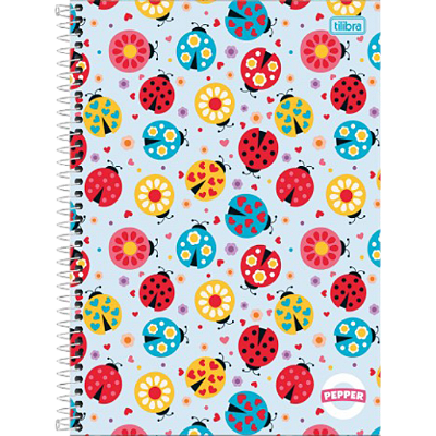 CADERNO ESPIRAL CAPA DURA 16 MATERIAS COM 256 FOLHAS PEPPER FEMININO - TILIBRA