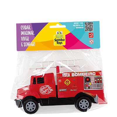 CAMINHAO BOMBEIRO NA SOLAPA 28CM - SAMBA TOYS
