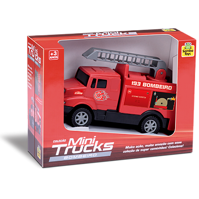 CARRO MINI TRUCK BOMBEIRO 23CM - SAMBA TOYS