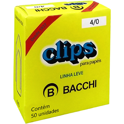 CLIPS GALVANIZADO 4/0 C/ 50 UNIDADES - BACCHI