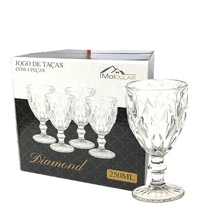 CONJUNTO DE TACAS DIAMOND 250ML C/ 4 PECAS - MOLDULAR