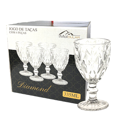 CONJUNTO DE TACAS DIAMOND 335ML C/ 4 PECAS - MOLDULAR