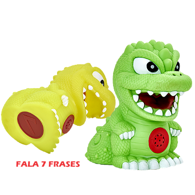 DINO COFRE 7 FRASES NA BOLHA 35CM - SEVEN TOYS