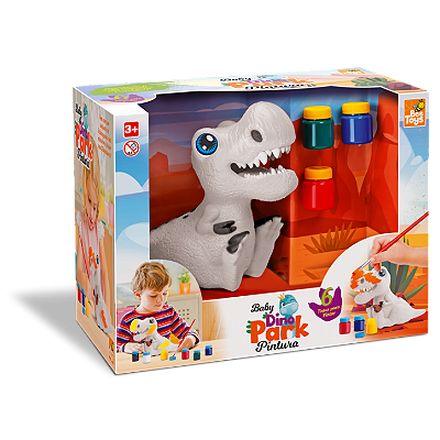 DINOSSAURO BABY DINO PARK PINTURA COM GUACHE 29CM - BEE TOYS