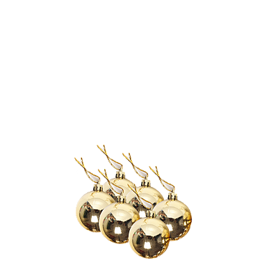 ENFEITE DE NATAL - BOLA DE NATAL LISA DOURADA 4CM COM 6 UNIDADES - RIO DE OURO