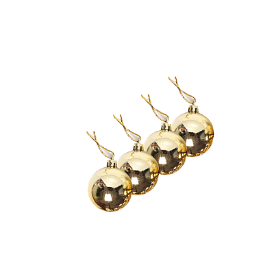 ENFEITE DE NATAL - NATAL BOLA LISA 5CM NTB1003 DOUR C/4 - RIO DE OURO