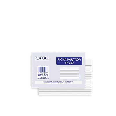 FICHA PAUTADA 4X6 C/ 100 FOLHAS - SIDGRAPH