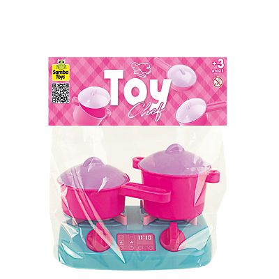 FOGAO + 2 PANELINHAS TOY CHEF 29CM - SAMBA TOYS