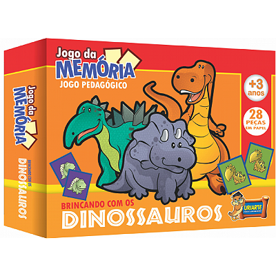 JOGO MEMORIA CARTAO DINOSSAUROS 28 PECAS - URIARTE