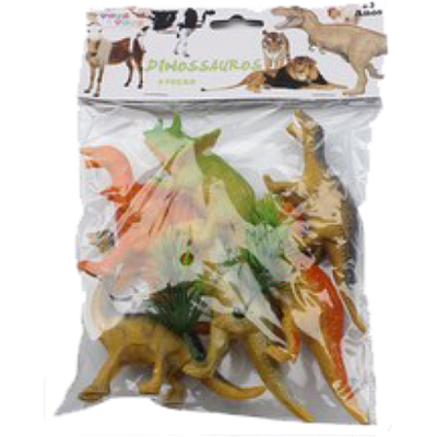 KIT ANIMAIS DINOSSAUROS 8 PECAS SOLAPA 21 CM - EURO