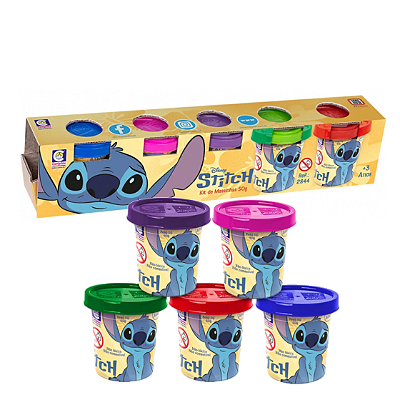 KIT MASSINHA STITCH C/ 5 POTES 31CM - COTIPLAS