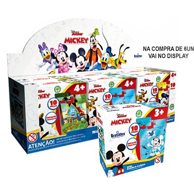 MINI QUEBRA-CABECA MICKEY MADEIRA 10 PECAS - BRASILFLEX