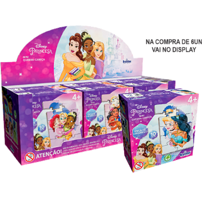 MINI QUEBRA-CABECA PRINCESA MADEIRA 10 PECAS - BRASILFLEX