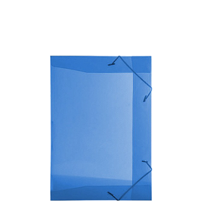 PASTA COM ELASTICO TRANSPARENTE 1/2 OFICIO AZUL - ACP