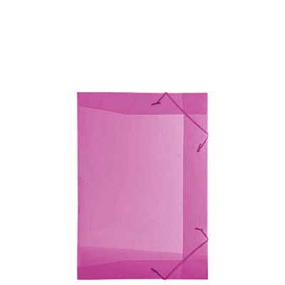 PASTA COM ELASTICO TRANSPARENTE 1/2 OFICIO ROSA - ACP