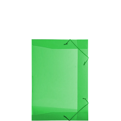 PASTA COM ELASTICO TRANSPARENTE 1/2 OFICIO VERDE - ACP