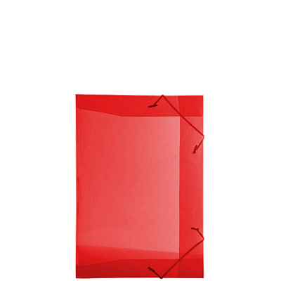 PASTA COM ELASTICO TRANSPARENTE 1/2 OFICIO VERMELHO - ACP