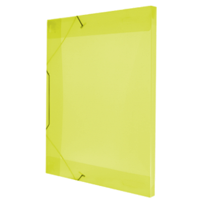 PASTA COM ELASTICO TRANSPARENTE 40MM AMARELA - ACP